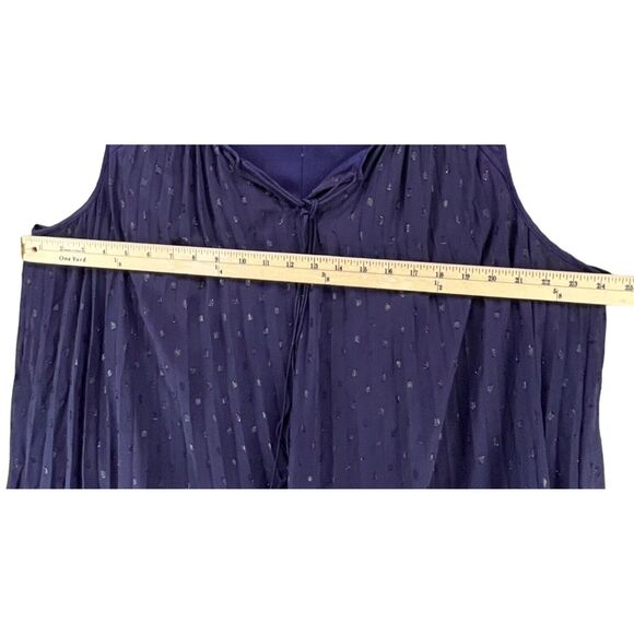 Lane Bryant Blouse Womens 22 Purple Pleated Tassels Flowy Shimmer Top Whimsygoth - Picture 7 of 13